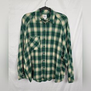 Urban Outfitters BDG Keanu Flannel Lightweight Shirt sz M Slouchy Gore Core